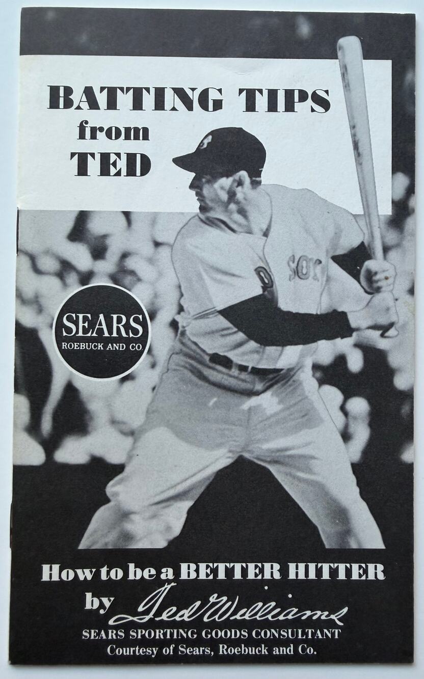 Scarce 1960's Ted Williams Sears Booklet Boston Red Sox Baseball Teddy Ballgame